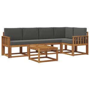 vidaXL Outdoor-Sofagarnitur 6 stk. Natur und Anthrazit