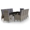 vidaXL 11-tlg. Garten-Essgruppe Poly Rattan Grau