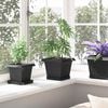 vidaXL Quadratischer Blumentopf 6 pcs Schwarz 20 x 20 x 16 cm