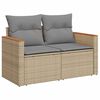 vidaXL 8-tlg. Garten-Sofagarnitur mit Kissen Beige Poly Rattan Akazie