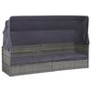 vidaXL Gartenbett mit Baldachin Grau 205&times;62 cm Poly Rattan