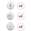 vidaXL Weihnachtskugel-Set 9 pcs Silber Kunststoff