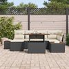 vidaXL Garten-Sofa-Set mit Speicher 7 pcs Schwarz Poly Rattan