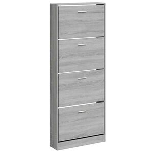 vidaXL Schuhschrank Grau Sonoma 59x17x150 cm Holzwerkstoff