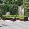 vidaXL 8-tlg. Garten-Lounge-Set mit Kissen Poly Rattan Braun