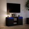 vidaXL TV-Schrank mit LED-Beleuchtung Schwarz 100x34x50 cm