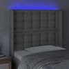 vidaXL LED Kopfteil Grau 103x16x118/128 cm Kunstleder