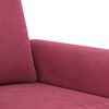 vidaXL 3-tlg. Sofagarnitur mit Kissen Weinrot Samt