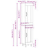 vidaXL Highboard Wei&szlig; 34,5x34x180 cm Holzwerkstoff