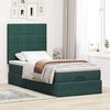 vidaXL Ottoman-Bett mit Matratzen & LEDs Dunkelgr&uuml;n 90x200 cm Samt