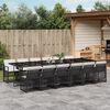 vidaXL 13-tlg. Garten-Essgruppe mit Kissen Schwarz Poly Rattan