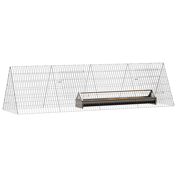 vidaXL H&uuml;hnerk&auml;fig Silber 215 x 55 x 55 cm Verzinkter Stahl