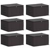 vidaXL Aufbewahrungsbox mit transparentem Oberfenster 6 pcs Anthrazit