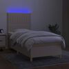 vidaXL Boxspringbett mit Matratze & LED Creme 80x200 cm Stoff