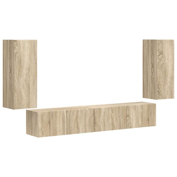 vidaXL TV-Schrankset 4 pcs Sonoma-Eiche Holzwerkstoff