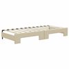 vidaXL Tagesbett Ausziehbar mit Matratzen Creme 80x200 cm Stoff