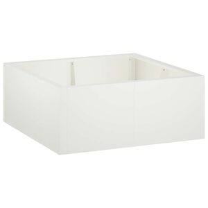 vidaXL St&uuml;tzmauer 4 stk. 100 x 100 x 30 cm Stahl Wei&szlig;