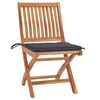 vidaXL Klappbare Gartenst&uuml;hle mit Kissen 8 Stk. Massivholz Teak