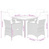 vidaXL 5-tlg. Garten-Essgruppe mit Kissen Braun Poly Rattan