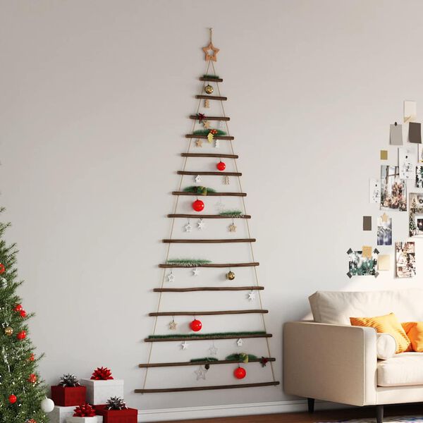 vidaXL H&auml;ngender Weihnachtsbaum mit Sternspitze 100x210 cm Naturzweig