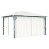 vidaXL Pavillon mit Vorhängen 400 x 300 cm Creme Aluminium