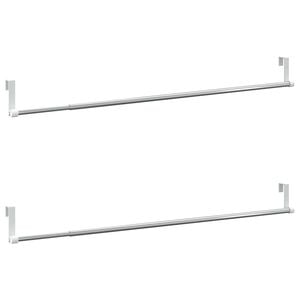 vidaXL Gardinenstangen 2 Stk. Wei&szlig; und Silbern 60-105 cm Aluminium