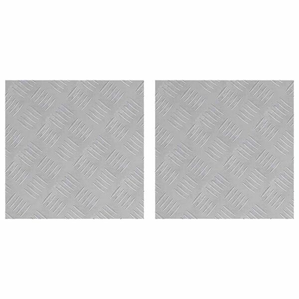 vidaXL Treppe Tritt Quadratisch 2 pcs Silber 40 x 40 cm Aluminium
