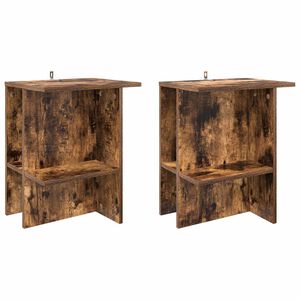 vidaXL Couchtisch 2 pcs Ger&auml;ucherte Eiche 40 x 30 x 49 cm