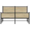 vidaXL Metallbett ohne Matratze Sonoma-Eiche 150x200 cm