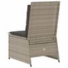 vidaXL Gartensessel mit Liegefunktion und Kissen Hellgrau Poly Rattan