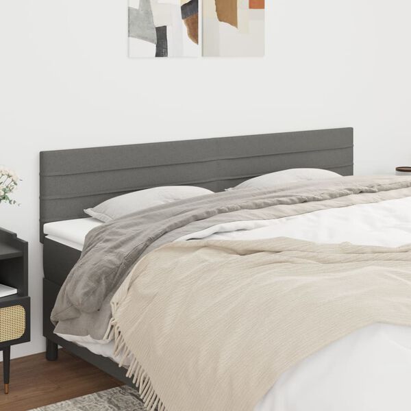 vidaXL Kopfteile Dunkelgrau 180x5x78/88 cm Stoff