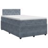 vidaXL Boxspringbett mit Matratze Dunkelgrau 120 x 190 cm Samt