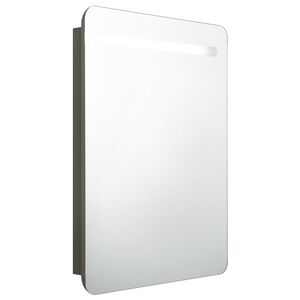 vidaXL LED-Bad-Spiegelschrank Anthrazit 60x11x80 cm