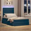 vidaXL Bett mit Stauraum und LED Dunkelblau 120 x 200 cm Samt