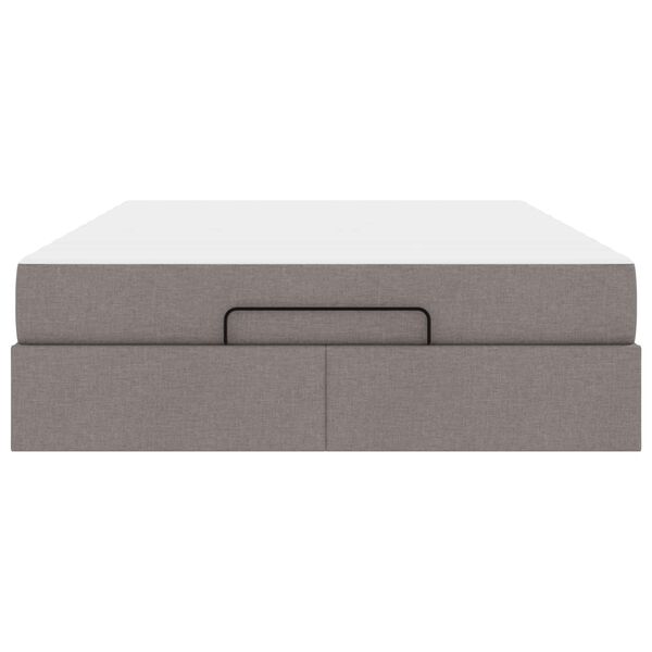 vidaXL Bettgestell mit Matratze mit Matratze 2 pcs Taupe Stoff