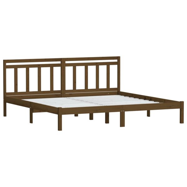 vidaXL Massivholzbett Honigbraun Kiefer 200x200 cm