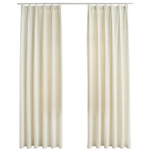 vidaXL Verdunkelungsvorh&auml;nge mit Haken 2 Stk. Samt Creme 140x225cm