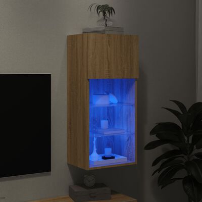 vidaXL TV-Schrank mit LED-Leuchten Sonoma-Eiche 40,5x30x90 cm