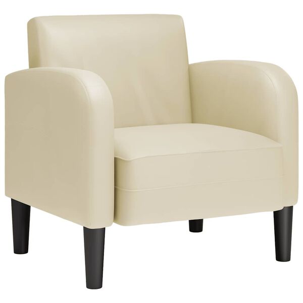 vidaXL Sessel mit Armlehnen Creme 54 cm Kunstleder