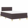 vidaXL LED Boxspringbett mit Kopfteil Dunkelbraun 120 x 190 cm Stoff