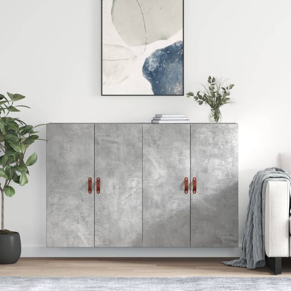 vidaXL Wandschr&auml;nke 2 Stk. Betongrau 69,5x34x90 cm