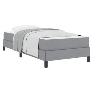 vidaXL Boxspringbett mit Matratze Hellgrau 80 x 200 cm Stoff