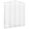 vidaXL Gabione mit Hochbogen 200x30x220/240 cm Verzinktes Eisen