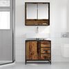 vidaXL Badezimmerschrank mit T&uuml;r Altholz 65 x 33 x 60 cm Holzwerkstoff