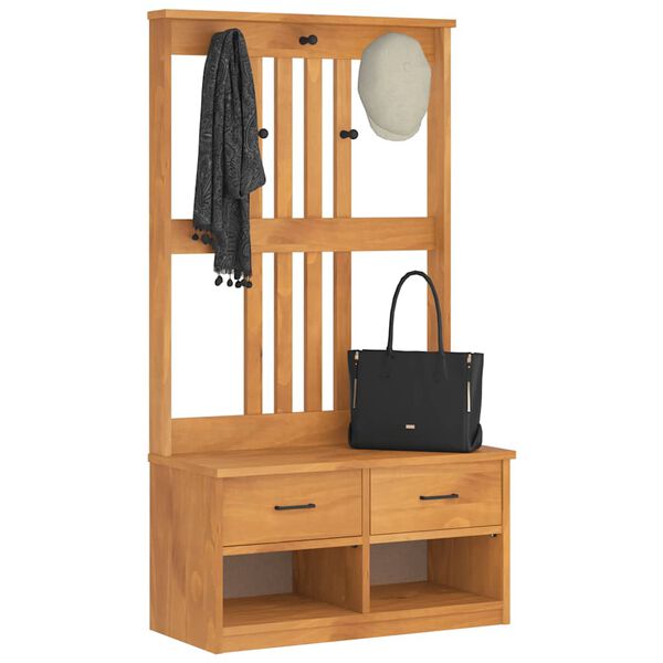 vidaXL Garderobenst&auml;nder SANDNES 87x40x159,5cm Massivholz Kiefer