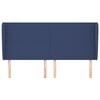 vidaXL Kopfteil mit Ohren Blau 183x23x118/128 cm Stoff