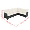 vidaXL 4-tlg. Garten-Lounge-Set mit Auflagen Poly Rattan Schwarz