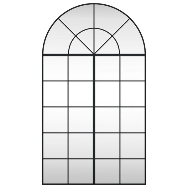 vidaXL Wandspiegel Schwarz 80x140 cm Gew&ouml;lbt Eisen