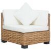 vidaXL Ecksofa mit Kissen Nat&uuml;rliches Rattan