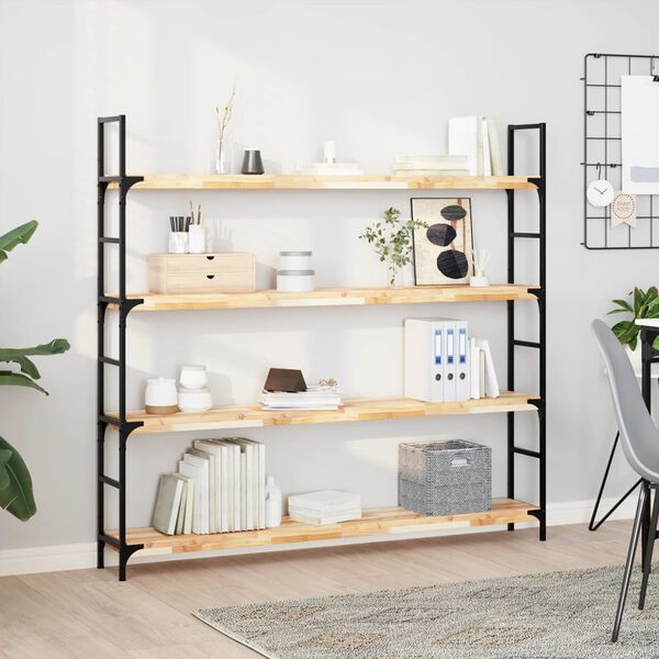 vidaXL Schweberegale 2 Stk. 160x20x4 cm Massivholz Akazie Unbehandelt
